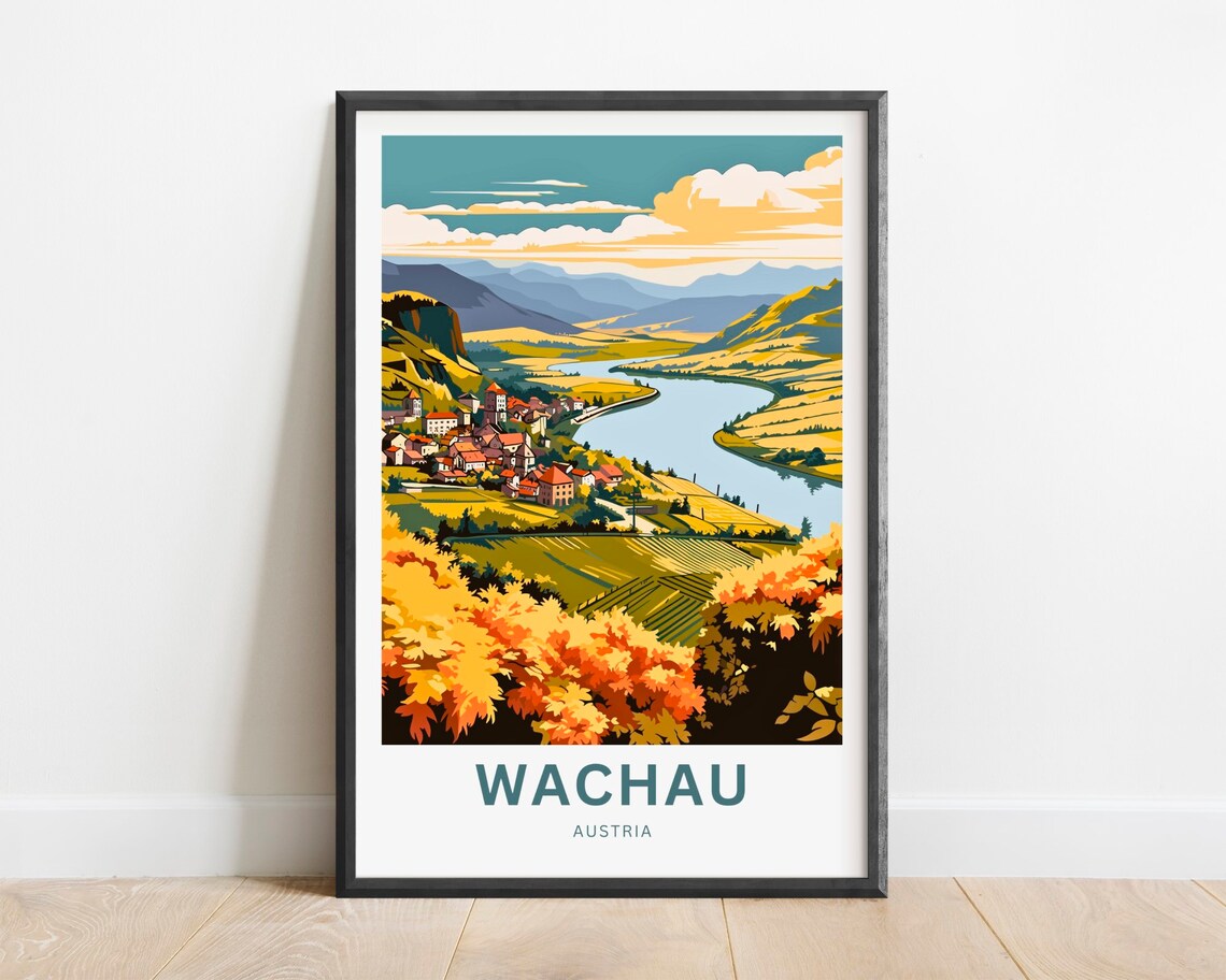 Wachau Travel Poster, Austria Wall Art Print