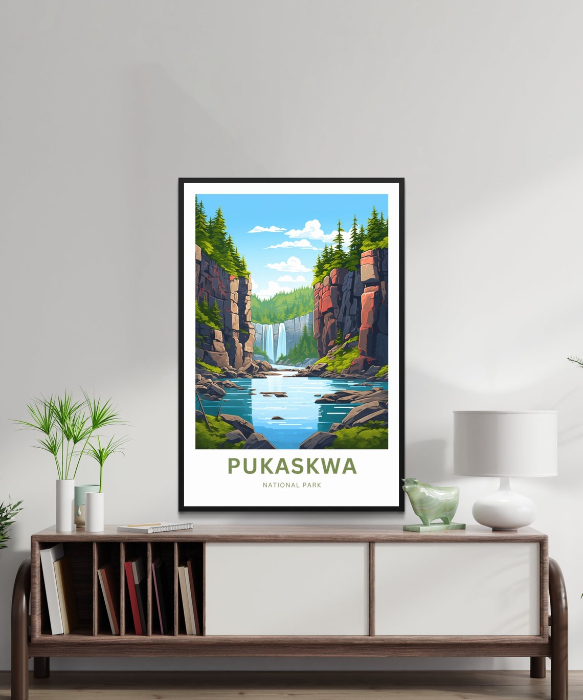Pukaskwa National Park Waterfall Gorge Rocky Cliffs Travel Poster - Image 2