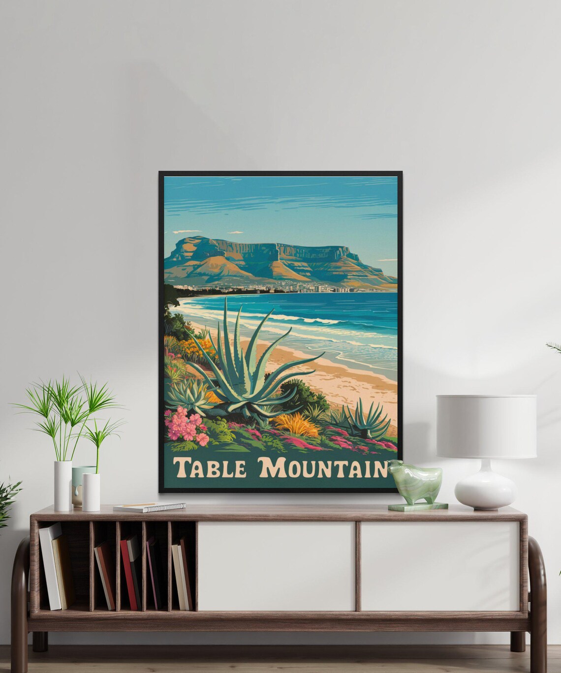 Table Mountain South Africa Vintage Travel Poster Cape Town Coastline - Image 2