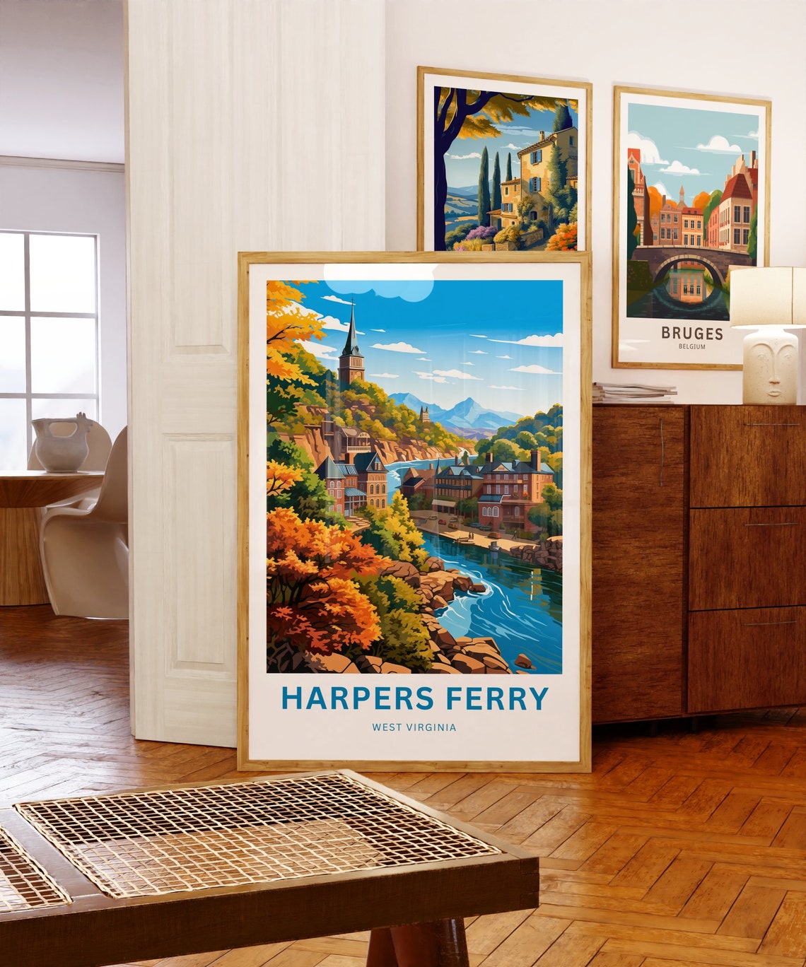 Harpers Ferry West Virginia Custom River Town Autumn Travel Poster - Image 5