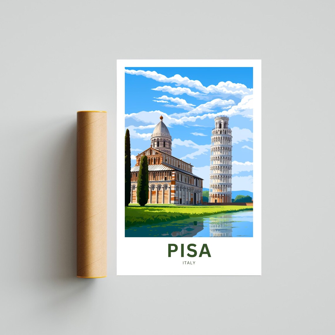 Personalized Pisa Italy Leaning Tower Landmark Travel Poster - Image 4