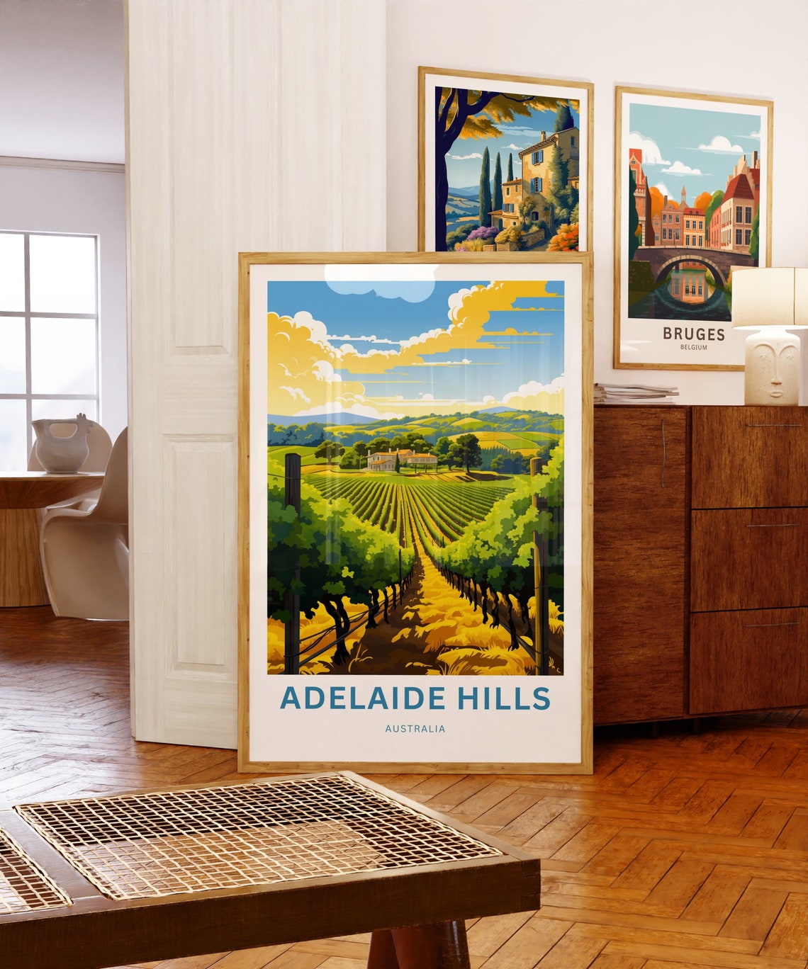 Adelaide Hills Australia Vineyard Sunset Personalized Travel Poster - Image 5