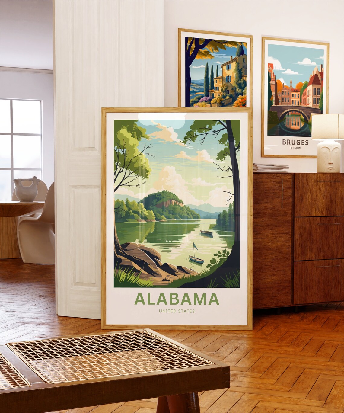 Alabama United States Personalized Lake Bluff Sailing Travel Poster - Image 5