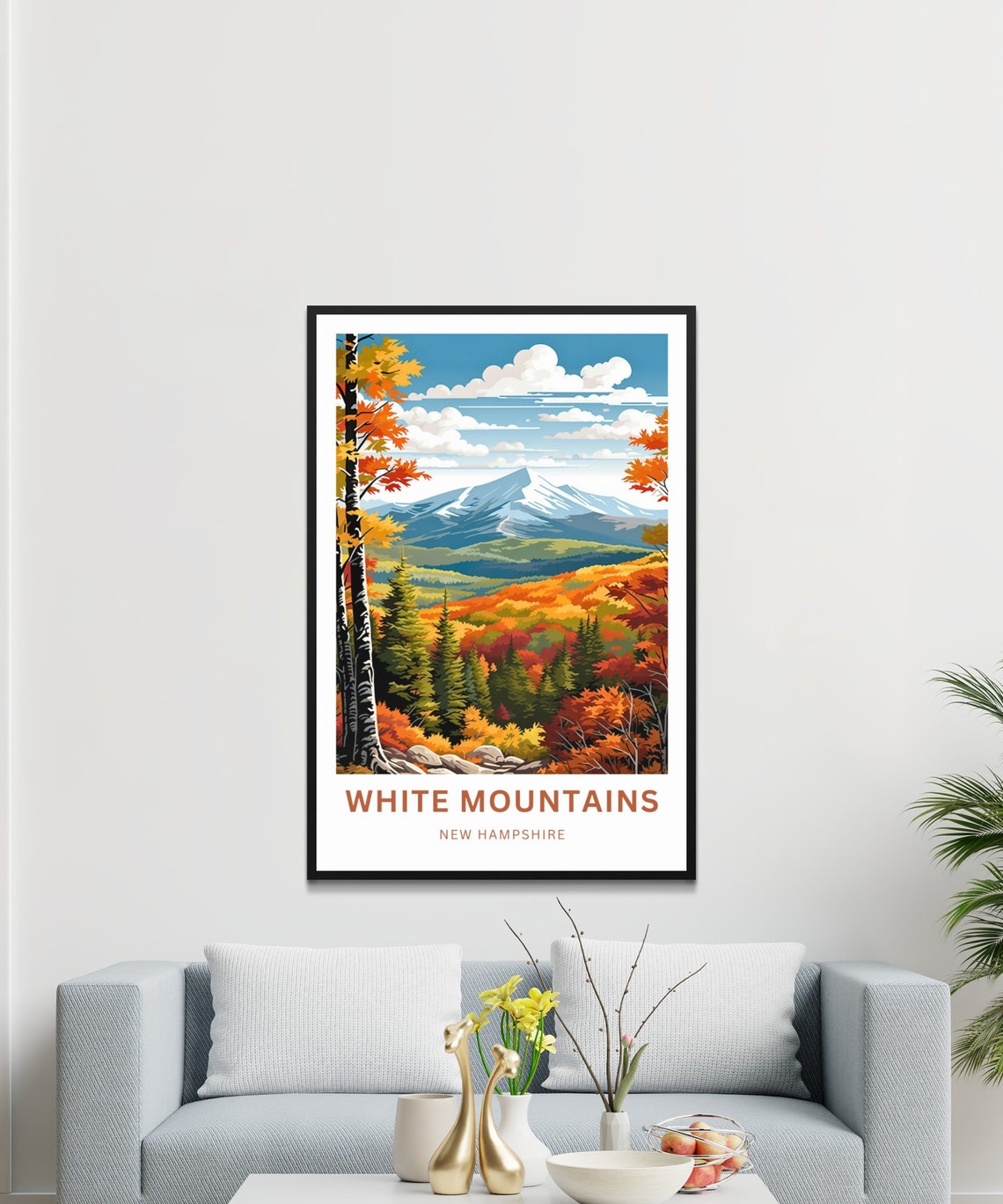 White Mountains New Hampshire Autumn Peak Foliage Travel Poster - Image 4