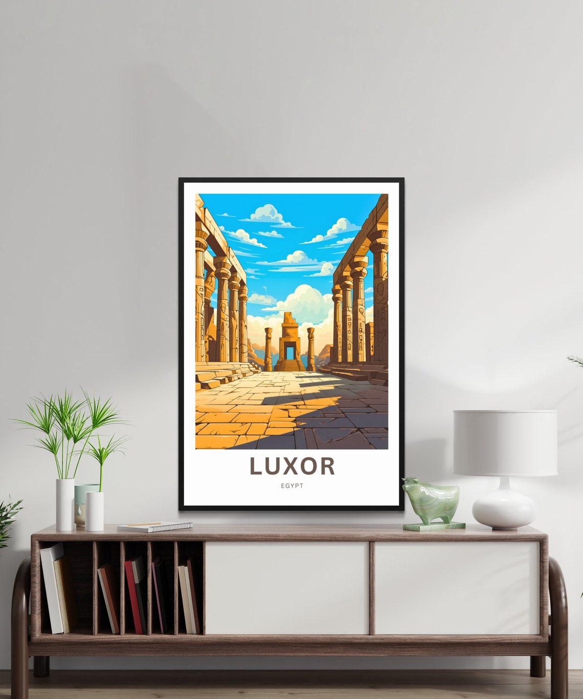 Luxor Travel Print Luxor Poster Egypt Wall Art Framed Present Gift Egypt Present Egypt Decor Custom Text Personalized - Image 2