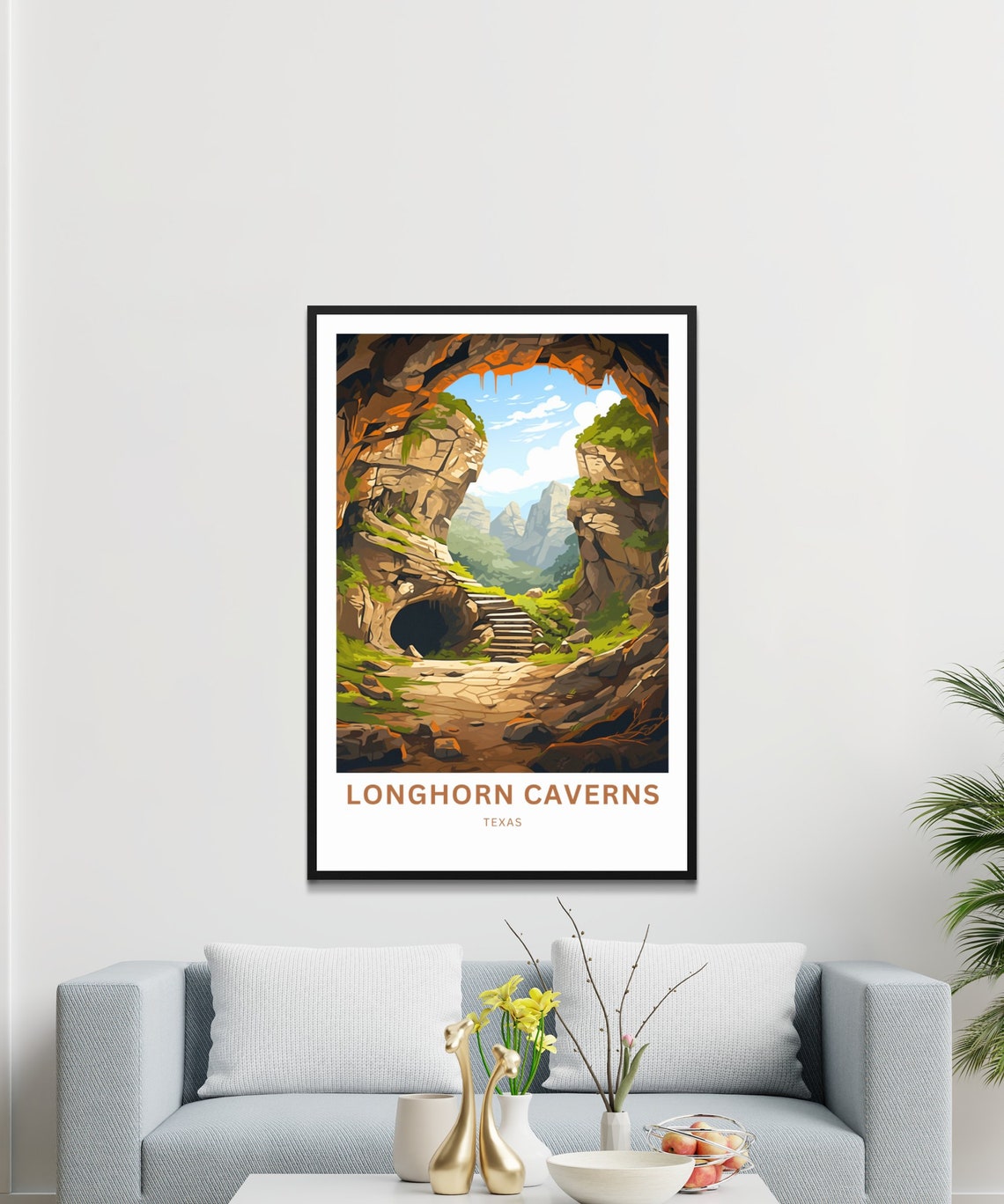 Longhorn Caverns Texas Cave Arch Stone Steps Nature Travel Poster - Image 3