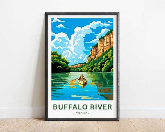 Buffalo River Travel Print Buffalo River Poster Arkansas Wall Art Framed Present Gift Arkansas Present