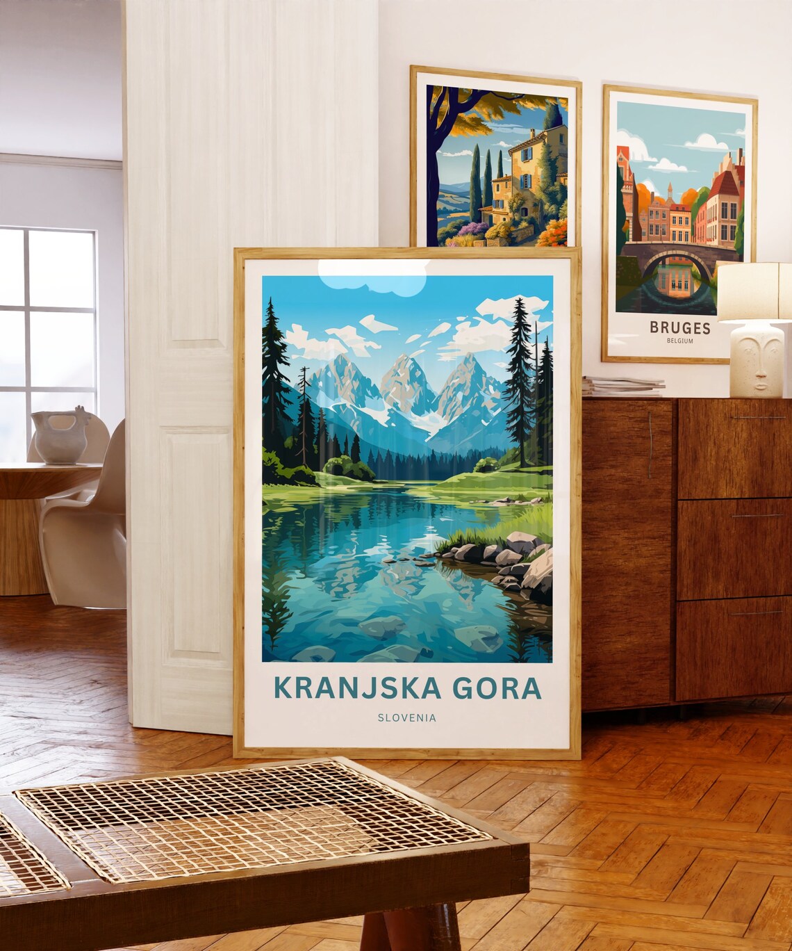 Kranjska Gora Slovenia Snowy Peaks Lake Reflection Travel Poster - Image 5