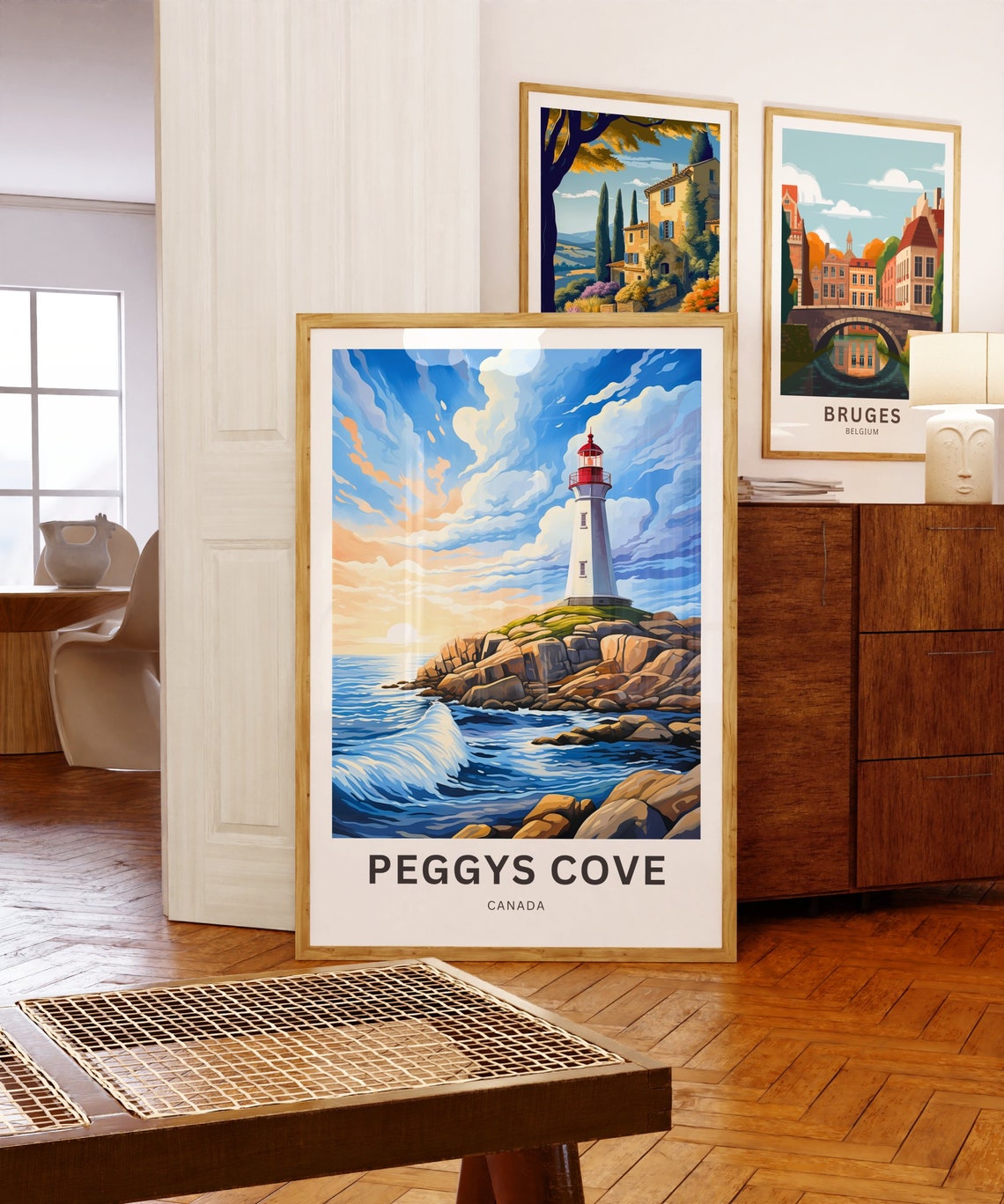 Peggys Cove Canada Sunset Lighthouse Ocean Personalized Travel Poster - Image 5