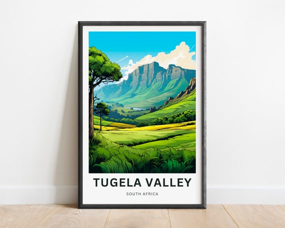Tugela Valley Print Tugela Valley Poster South Africa Wall Art Framed Present Gift South Africa Present
