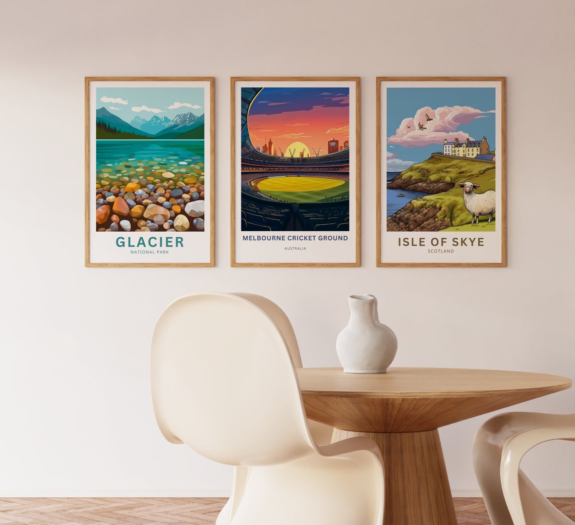 Melbourne Cricket Ground Australia Sunset Stadium View Poster - Image 2