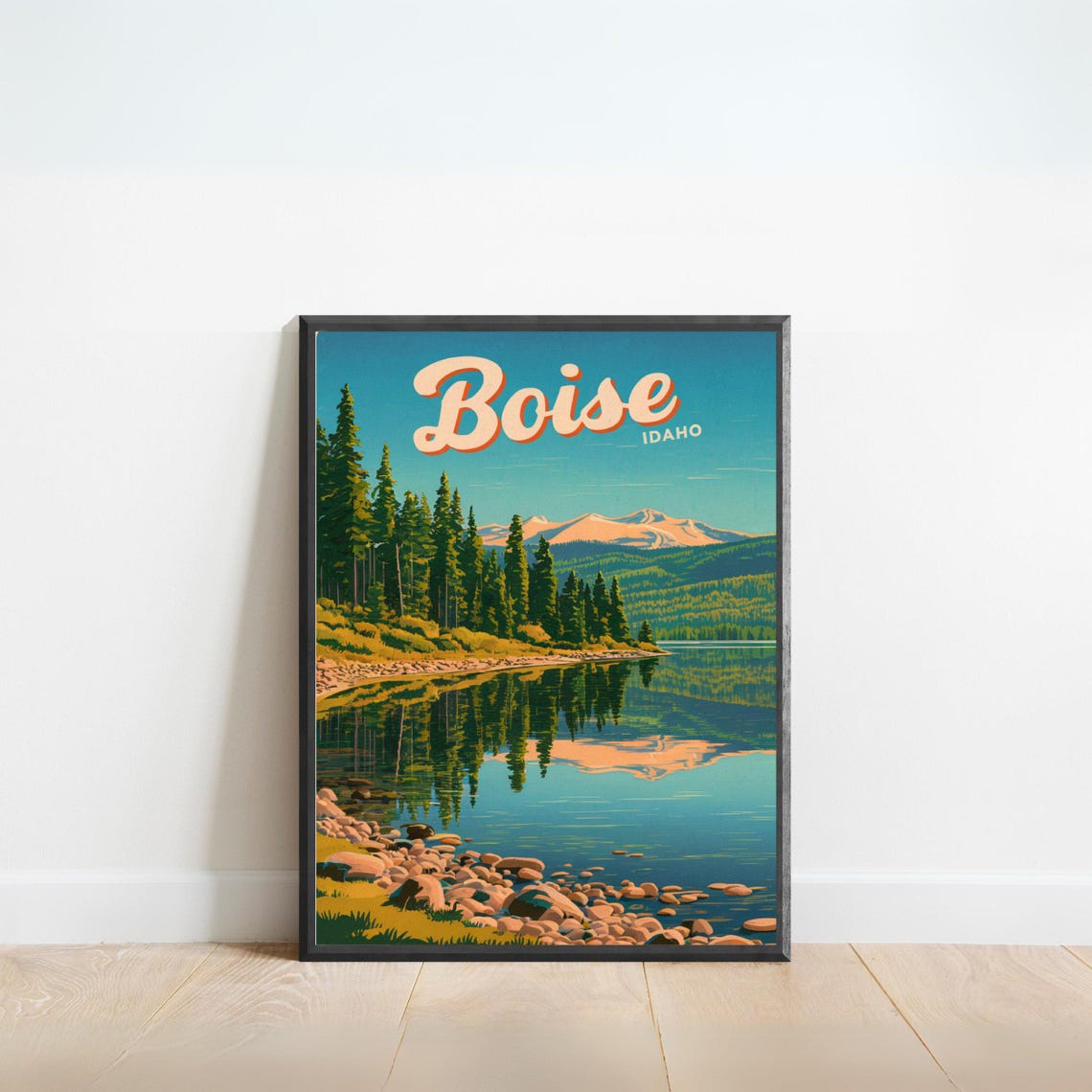 Boise Idaho Alpine Lake Pine Forest Mountain Reflection Poster