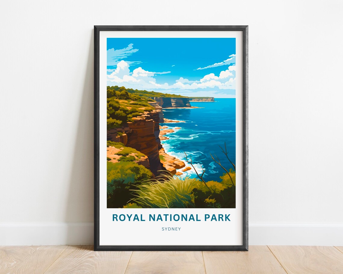 Royal National Park Sydney Coastal Cliffs Ocean View Travel Poster