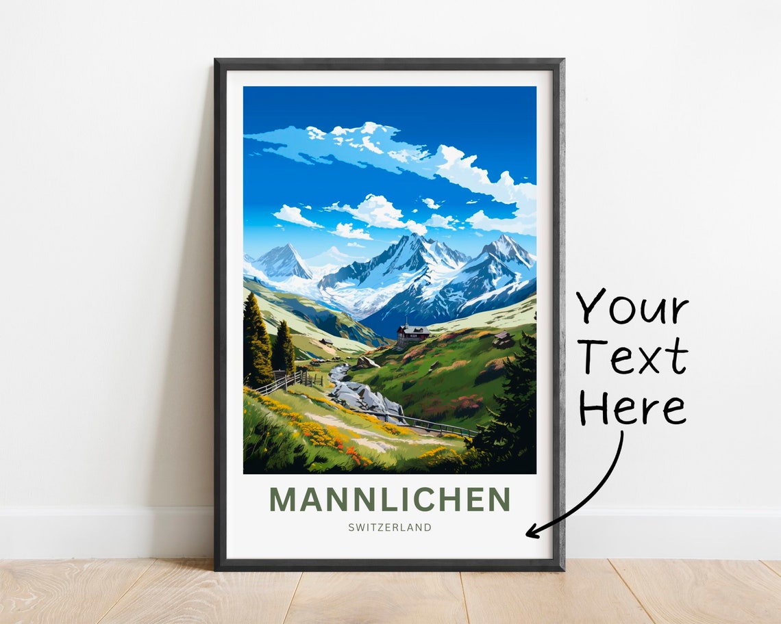 Personalized Mannlichen Switzerland Alpine Peaks Travel Poster