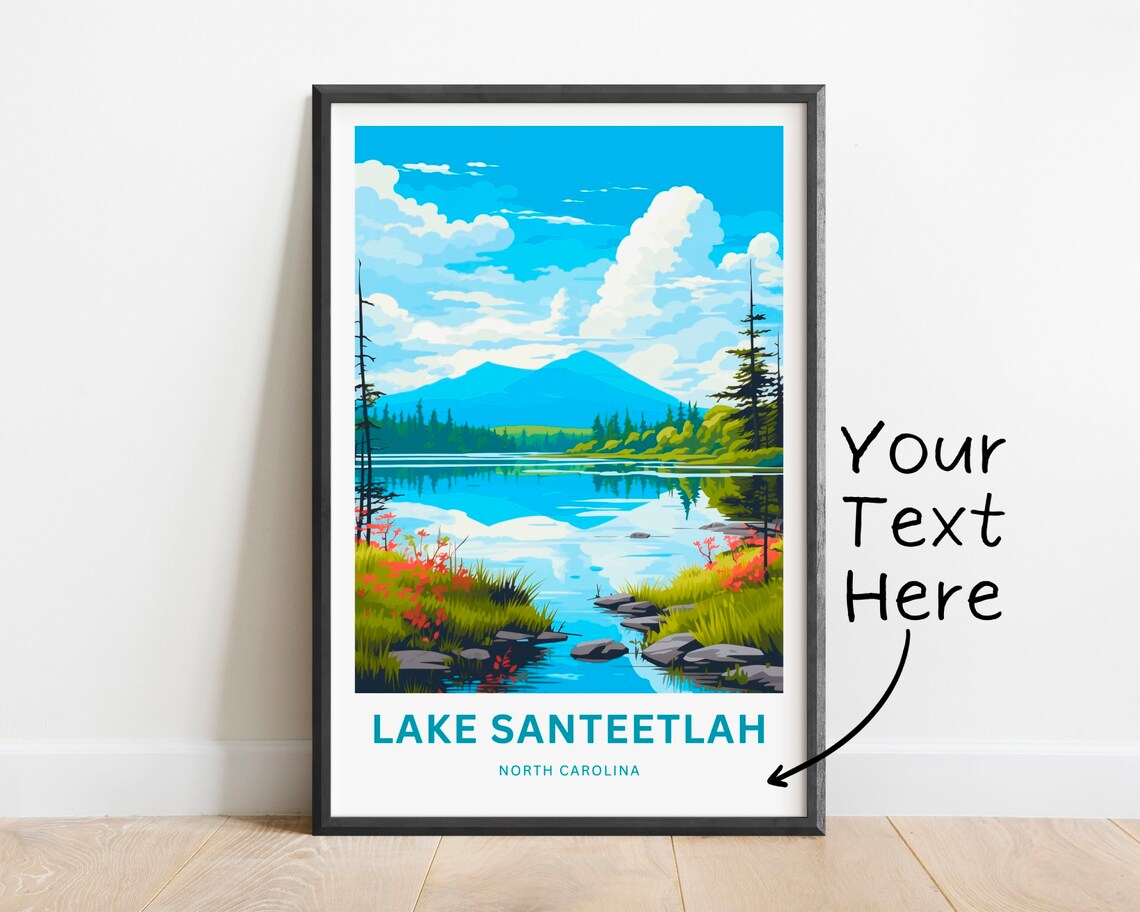 Lake Santeetlah North Carolina Mountain Personalized Travel Poster