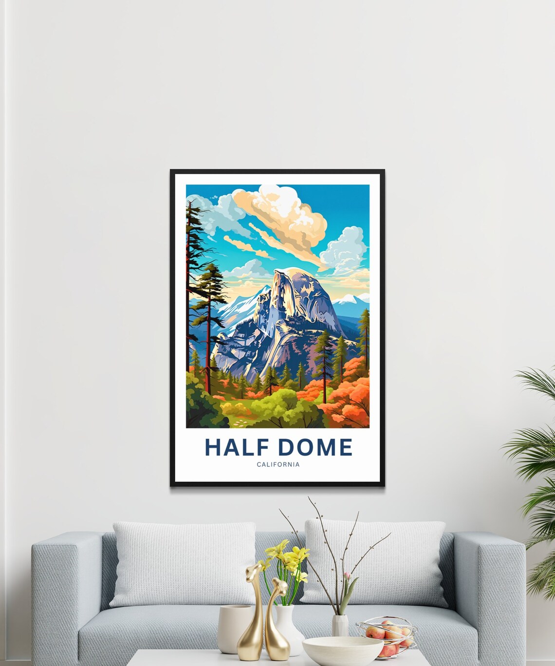 Personalized Half Dome Travel Poster, California Wall Art - Image 3