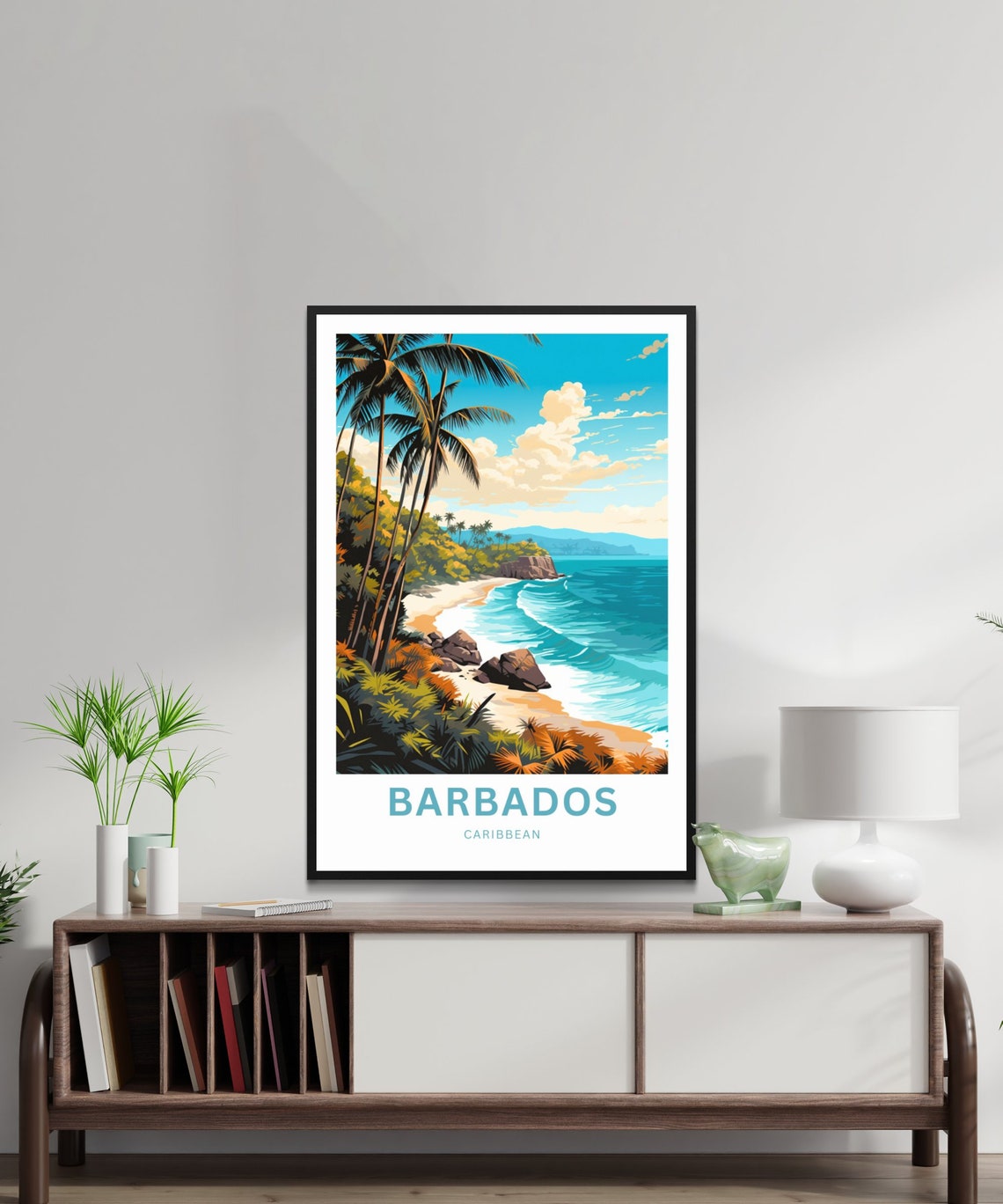 Personalized Barbados Travel Print Barbados Poster Caribbean Wall Art Framed Present Gift Caribbean Present - Image 2