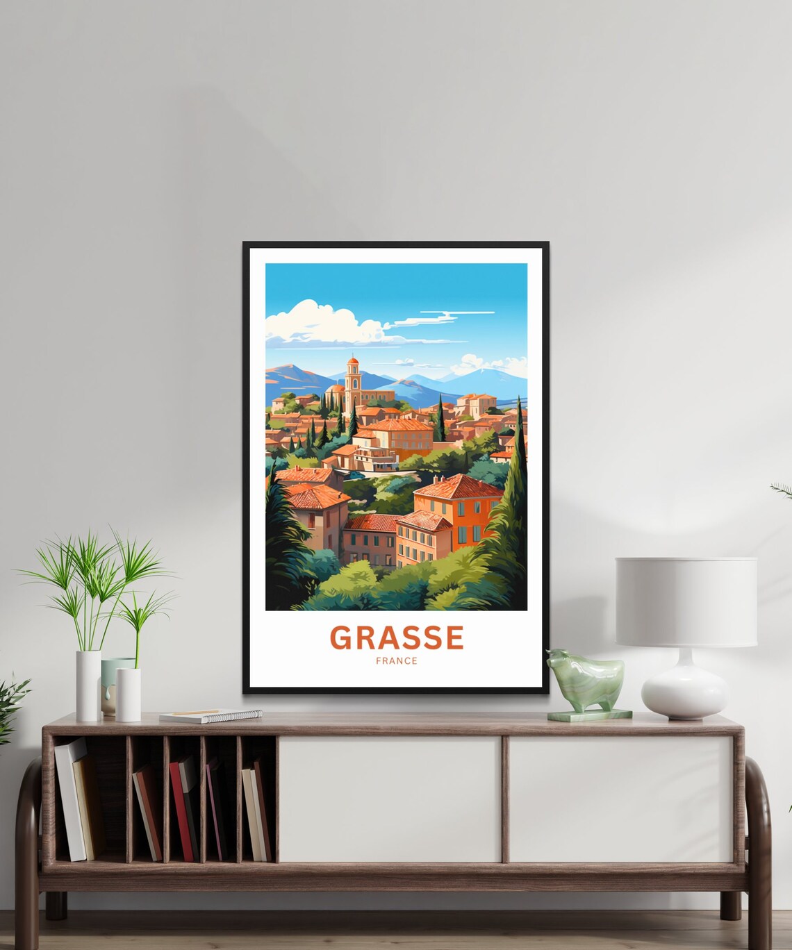 Grasse France Provence Old Town Cypress Bell Tower View Poster - Image 2