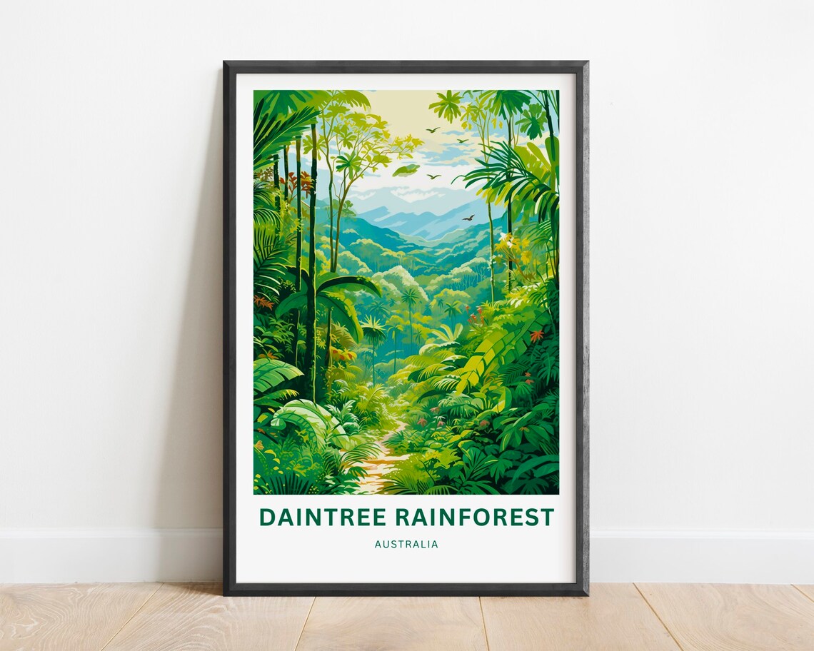 Daintree Rainforest Travel Poster, Queensland Australia