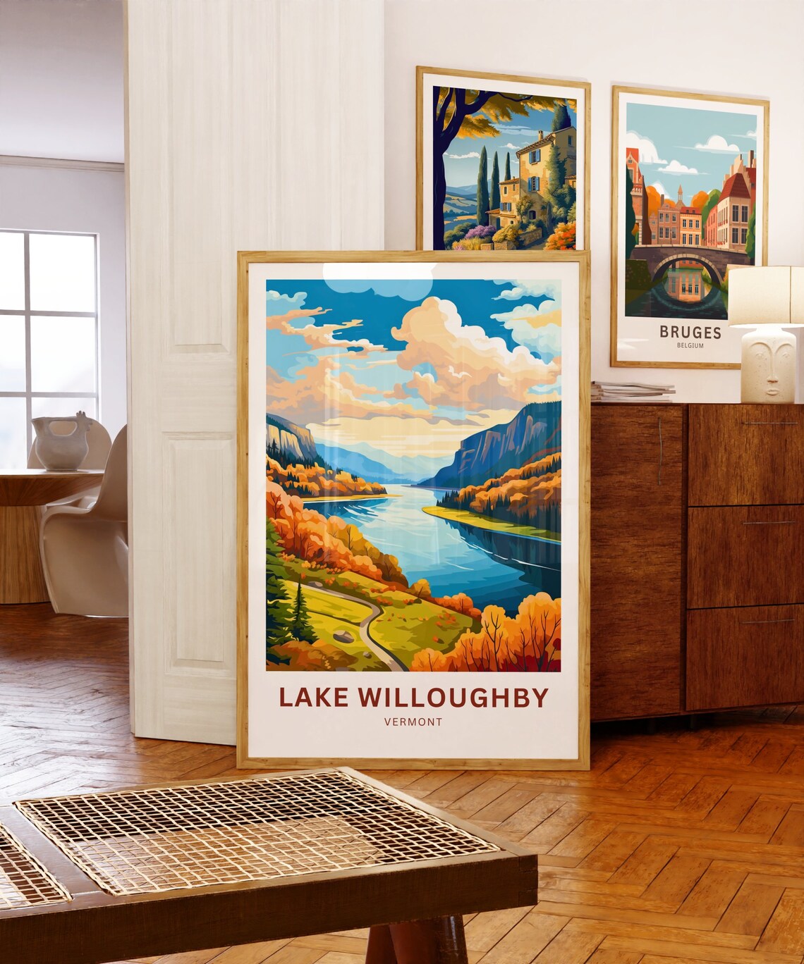 Lake Willoughby Travel Poster, Vermont Landscape - Image 5