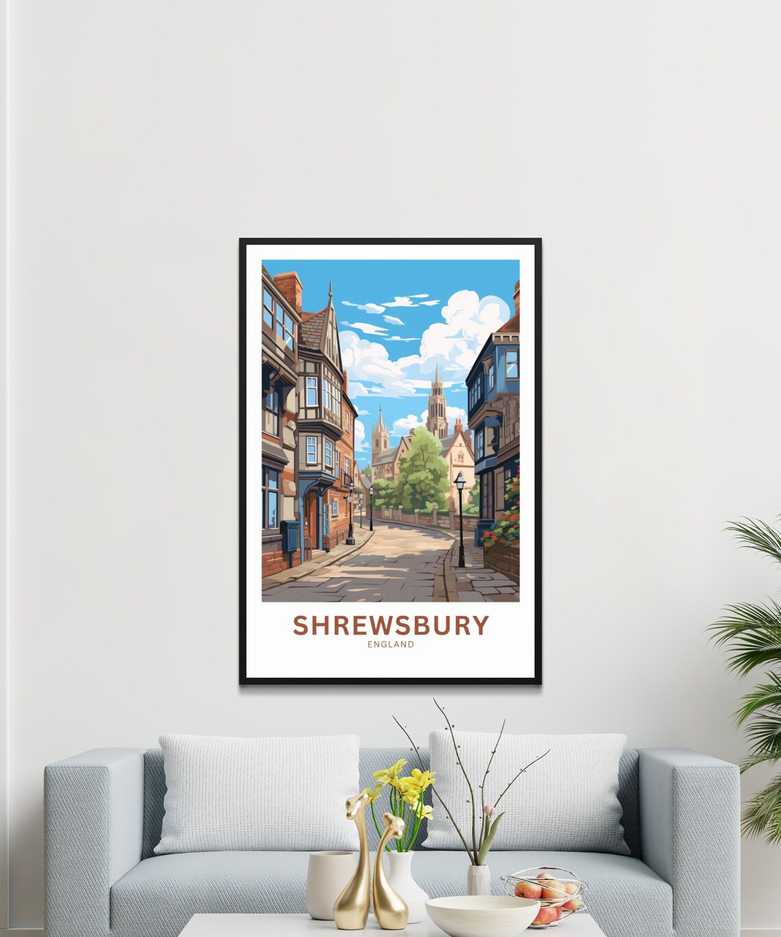 Shrewsbury Tudor Street Historic Town England Heritage Poster - Image 3