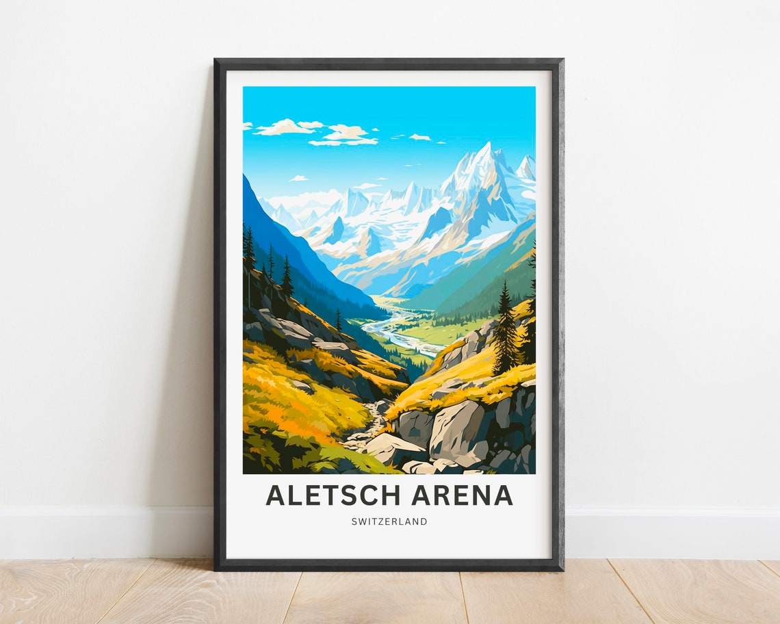 Aletsch Arena Switzerland Alpine Glacier Valley Summer Poster