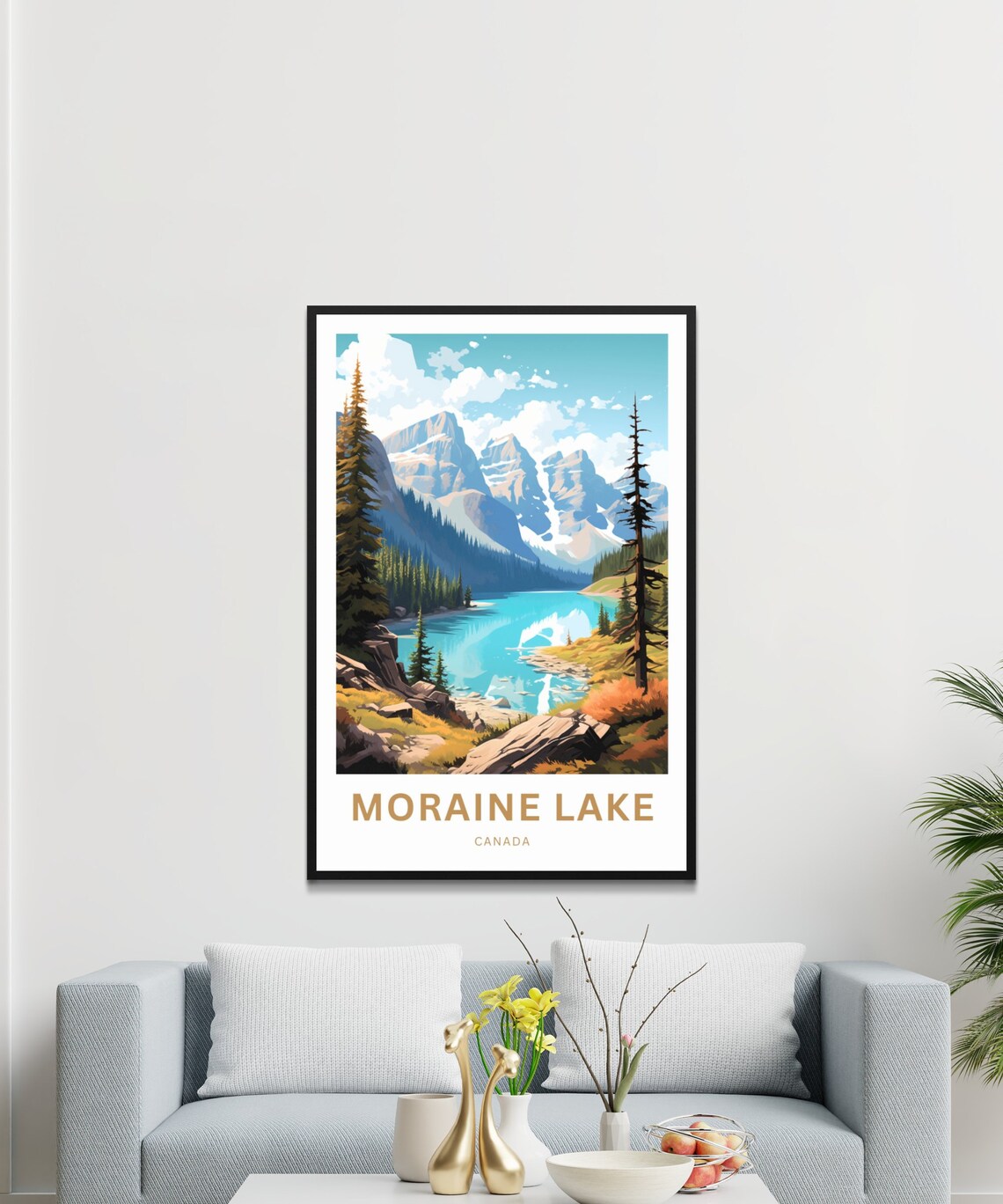 Moraine Lake Travel Poster, Canada Landscape Art Print - Image 3