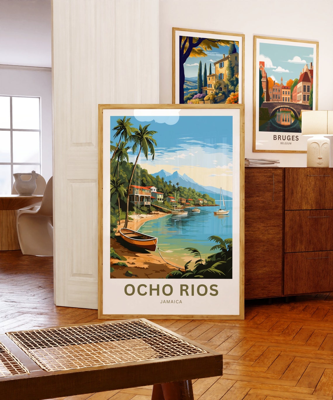 Ocho Rios Jamaica Palm Beach Wooden Boat Tropical Bay Poster - Image 5