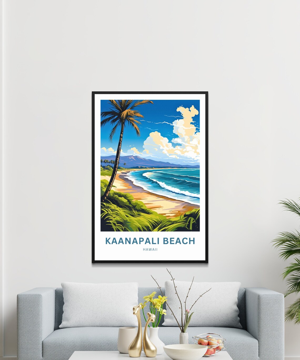 Personalized Kaanapali Beach Travel Poster, Hawaii - Image 2