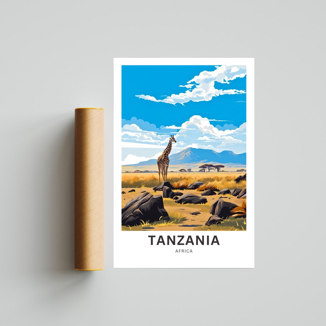Personalized Tanzania Travel Print Tanzania Poster Ngorongoro Wall Art Framed Present Gift Africa Present - Image 4