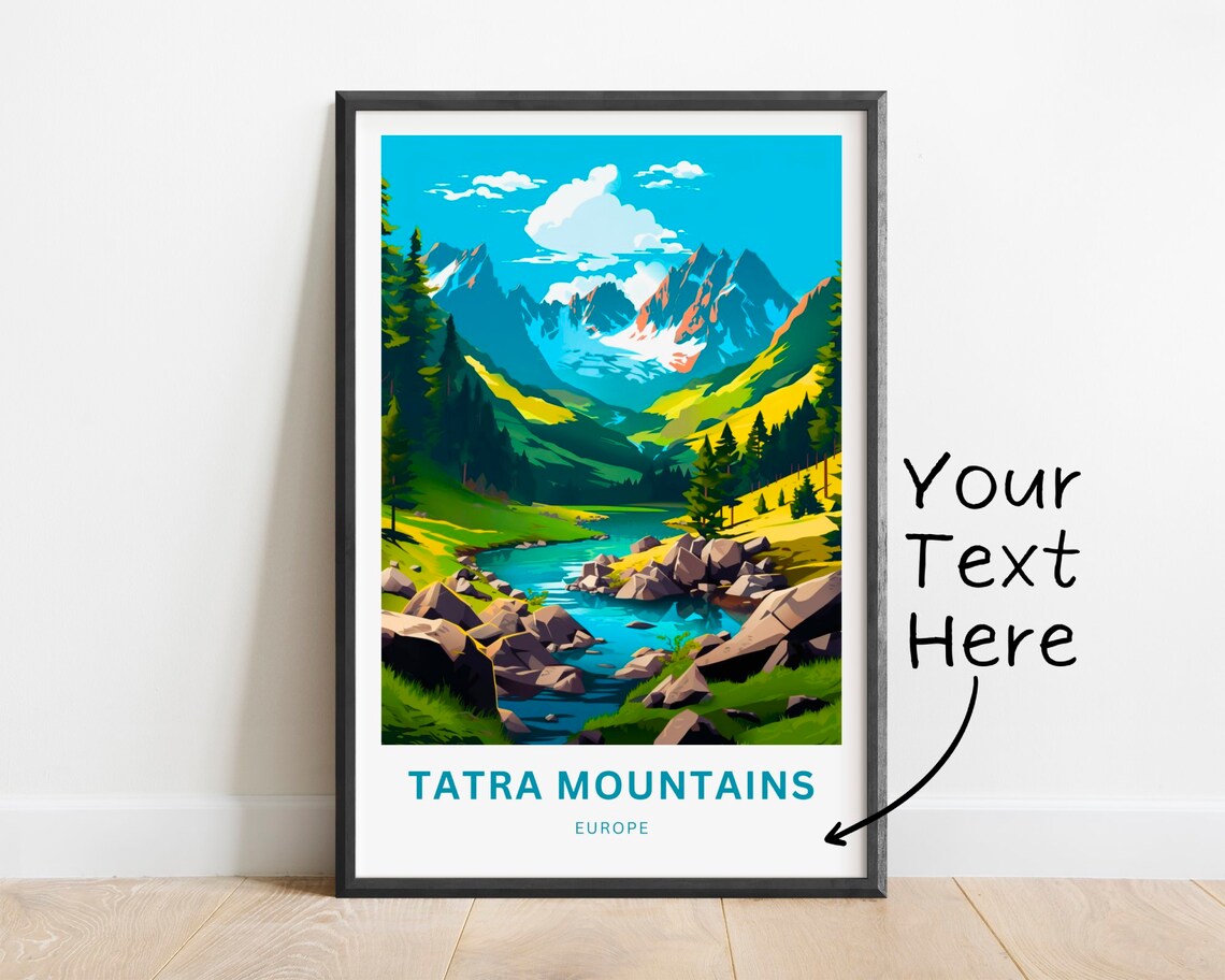 Tatra Mountains Europe Alpine River Valley Personalized Scenic Poster