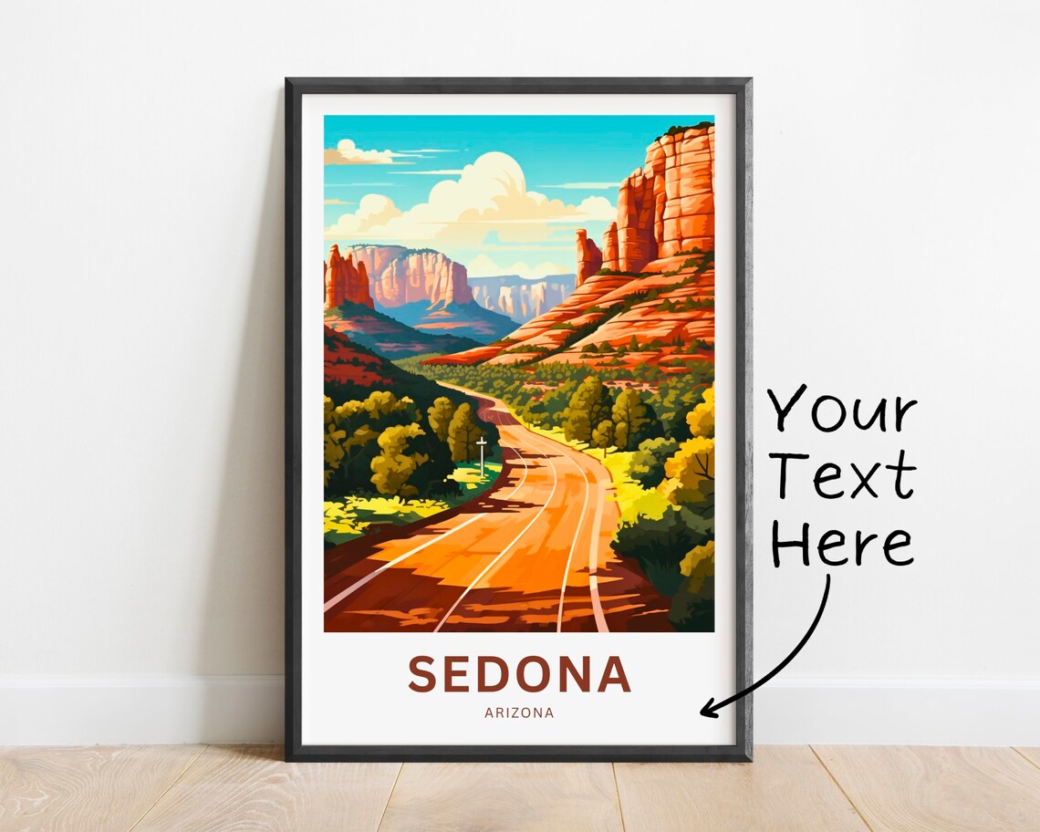 Sedona Arizona Red Rock Road Scenic Personalized Travel Poster