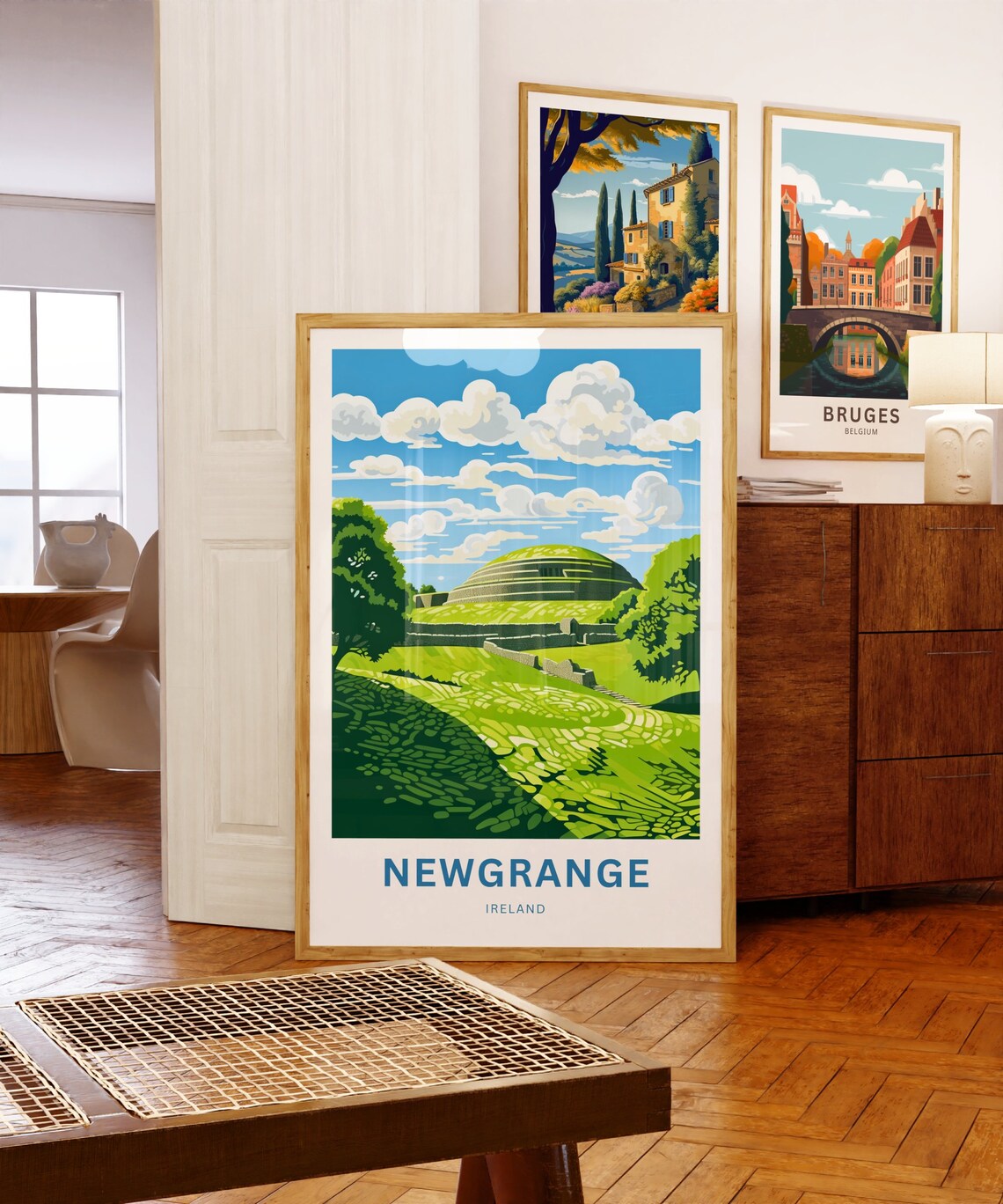 Newgrange Ireland Ancient Burial Mound Green Hillside Travel Poster - Image 5