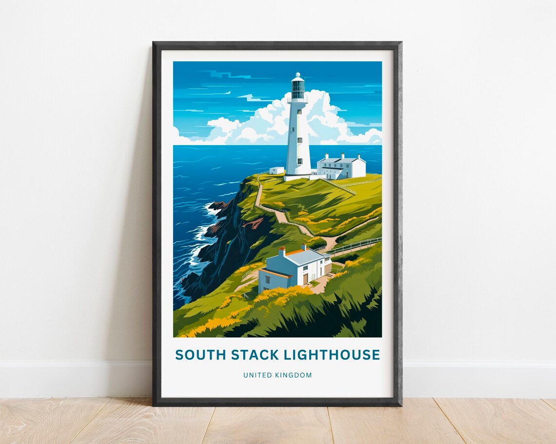 South Stack Lighthouse Travel Poster, England