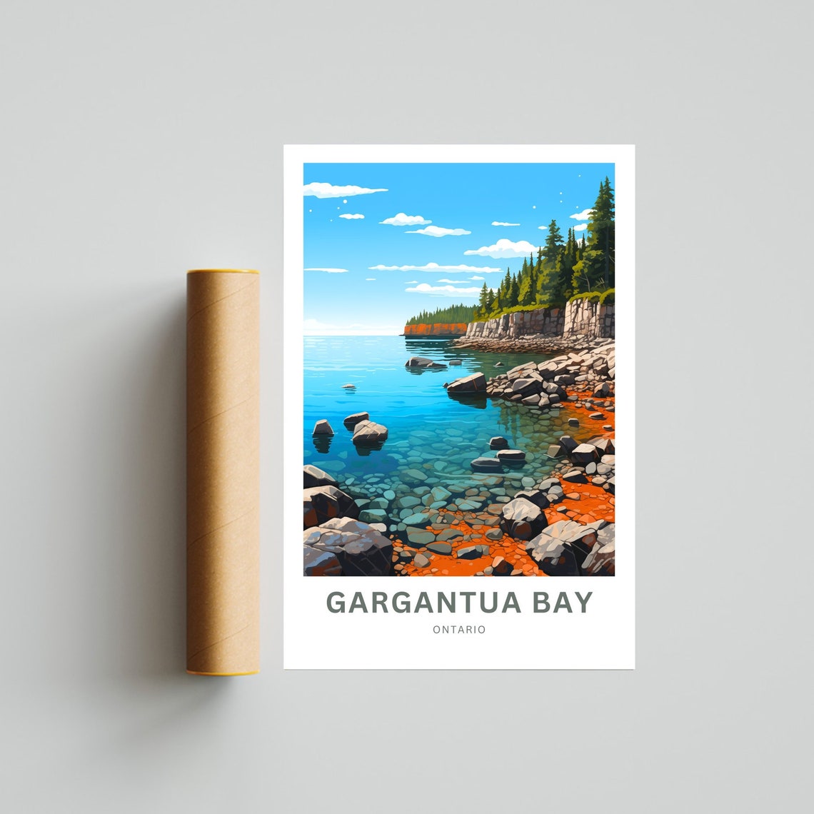 Personalized Gargantua Bay Turquoise Cove Custom Vintage Travel Poster - Image 4