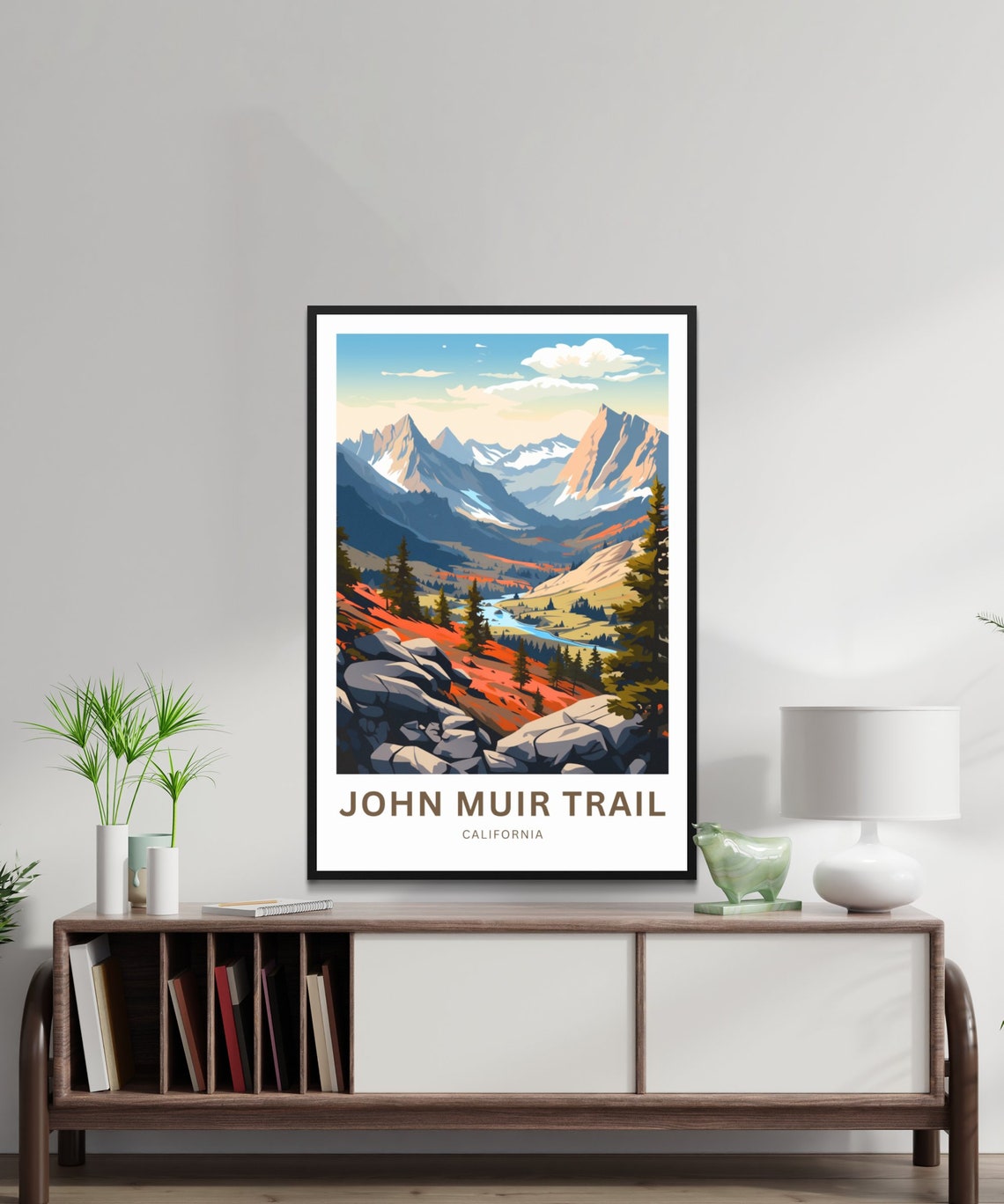John Muir Trail Travel Print John Muir Trail Poster California Wall Art Framed Present Gift California Present - Image 2