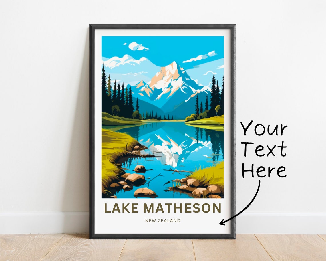 Lake Matheson New Zealand Peak Reflection Personalized Poster