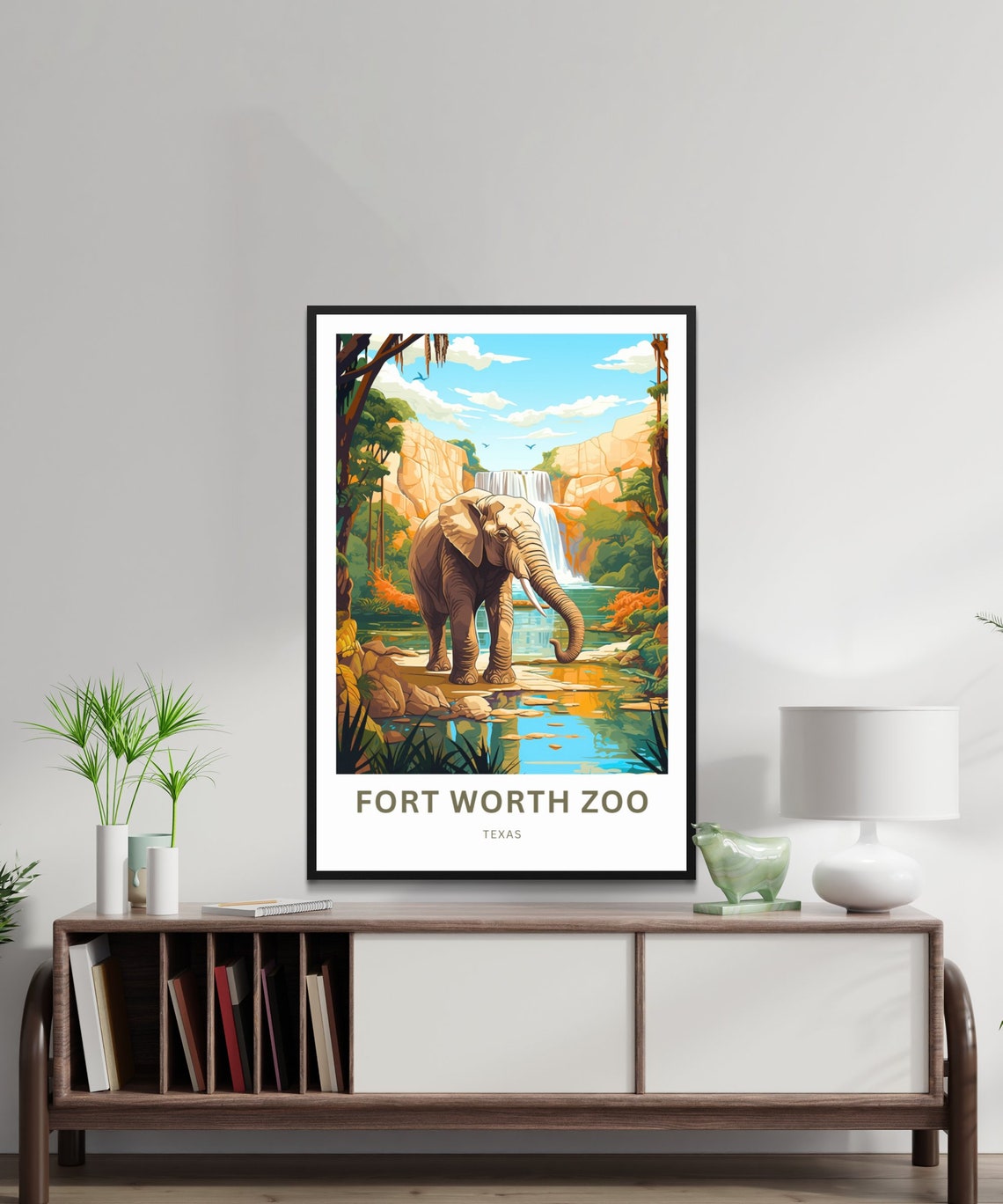 Fort Worth Zoo Elephant Close Up Texas Safari Wildlife Poster - Image 2