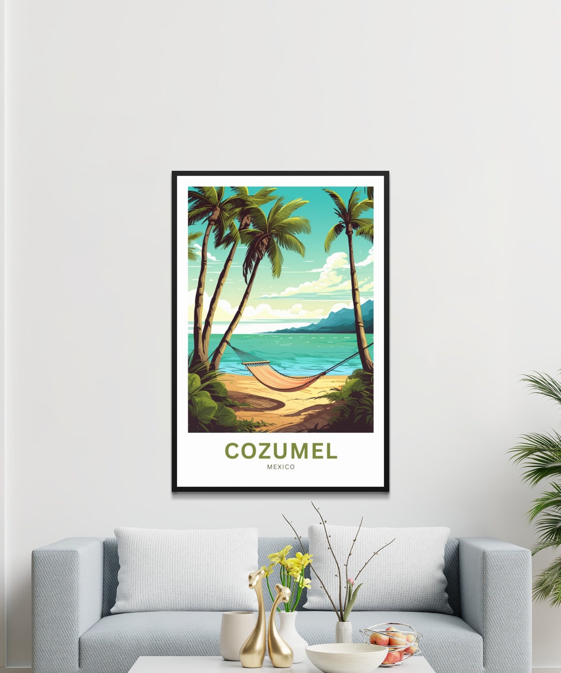 Cozumel Travel Print Cozumel Poster Mexico Wall Art Framed Present Gift Mexico Present - Image 3