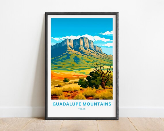Guadalupe Mountains Texas El Capitan Desert Landscape Art Poster