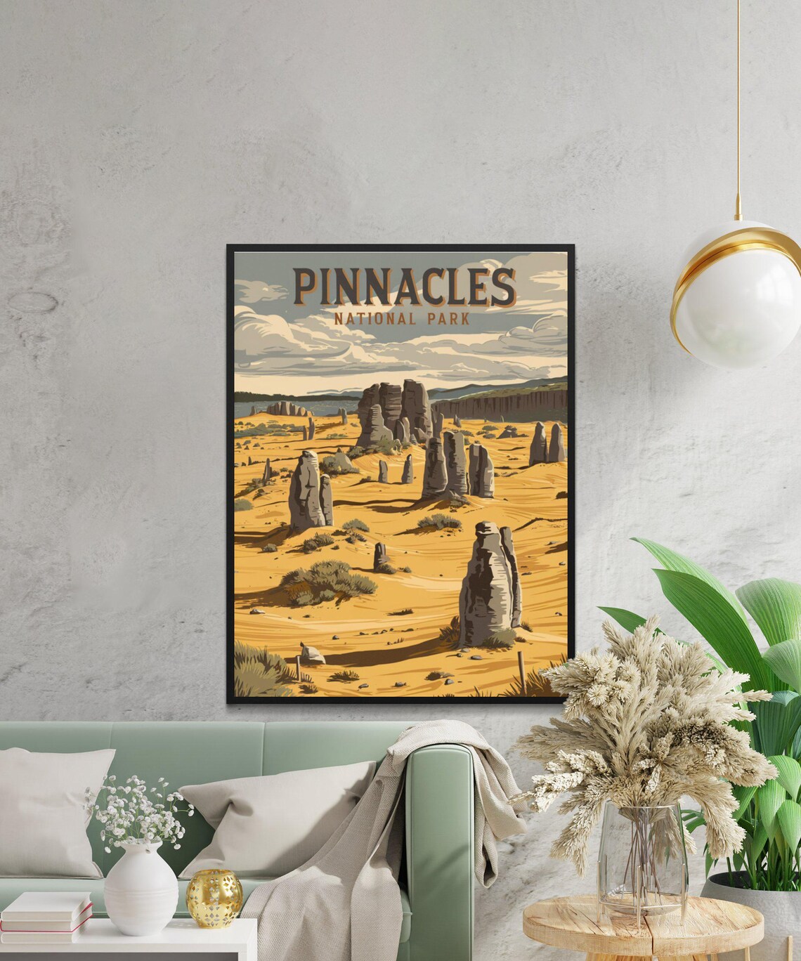 Pinnacles National Park Golden Desert Rock Spires Vintage Poster - Image 3