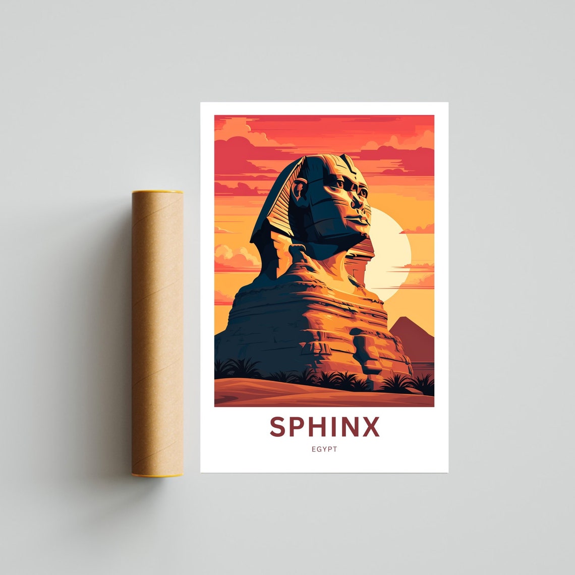 Great Sphinx of Egypt Sunset Desert Personalized Travel Poster - Image 4