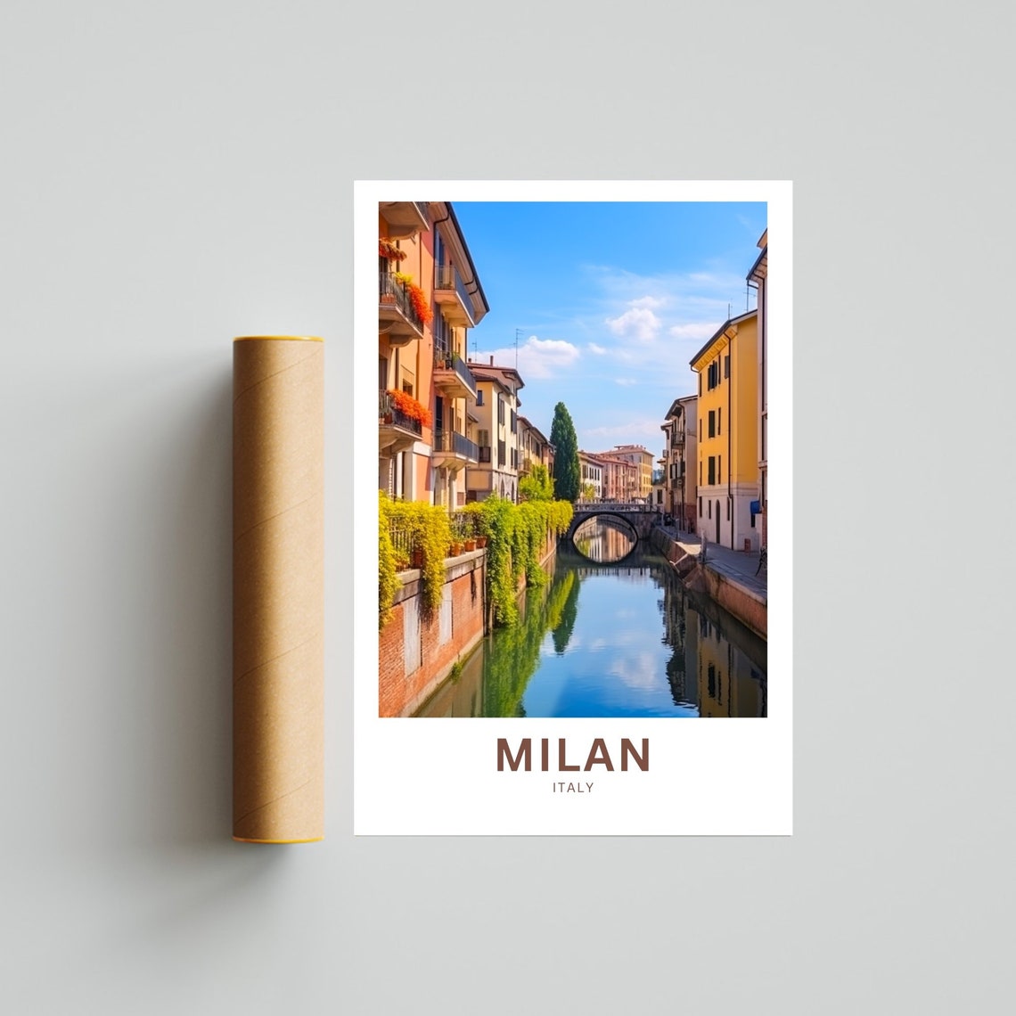 Milan Italy Navigli Canal Water Personalized Photo Travel Poster - Image 4