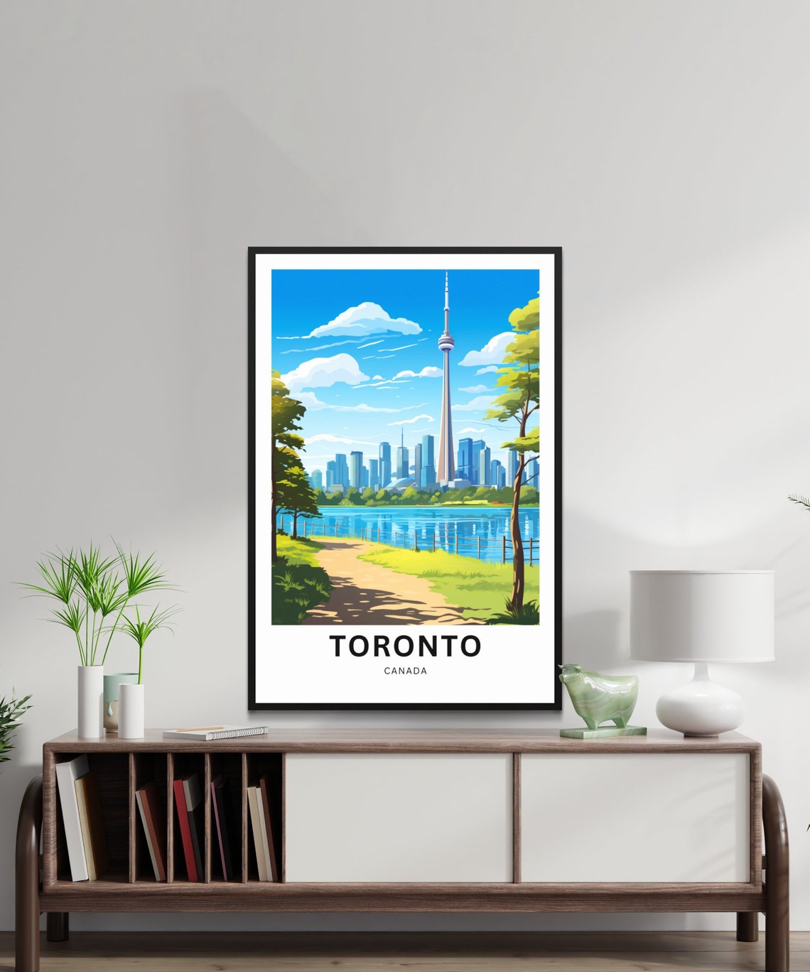 Toronto Canada CN Tower Waterfront Park Skyline Travel Poster - Image 2