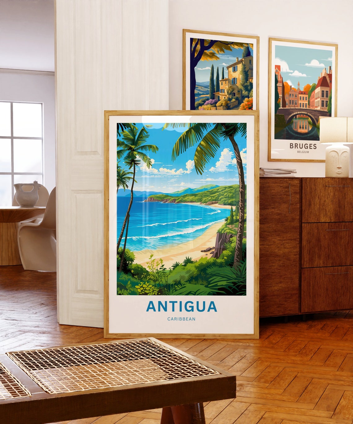 Antigua Travel Print Antigua Poster Caribbean Wall Art Framed Present Gift Antigua Barbuda Antigua Present Personalized Text - Image 5