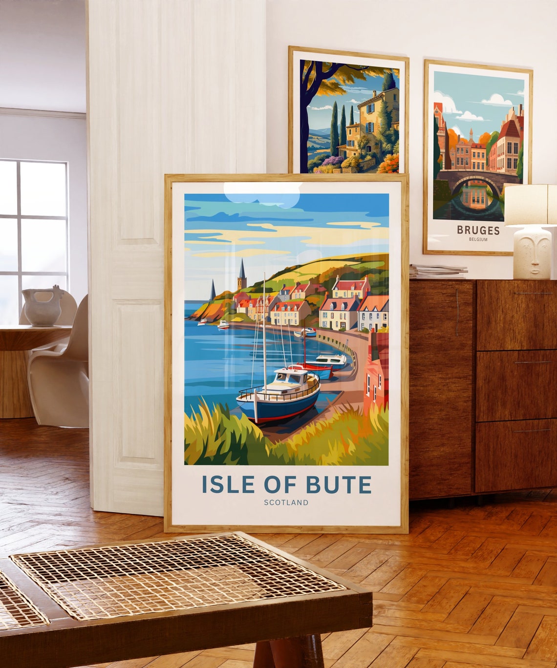 Isle Of Bute Scotland Seaside Harbor Boats Retro Travel Print - Image 5