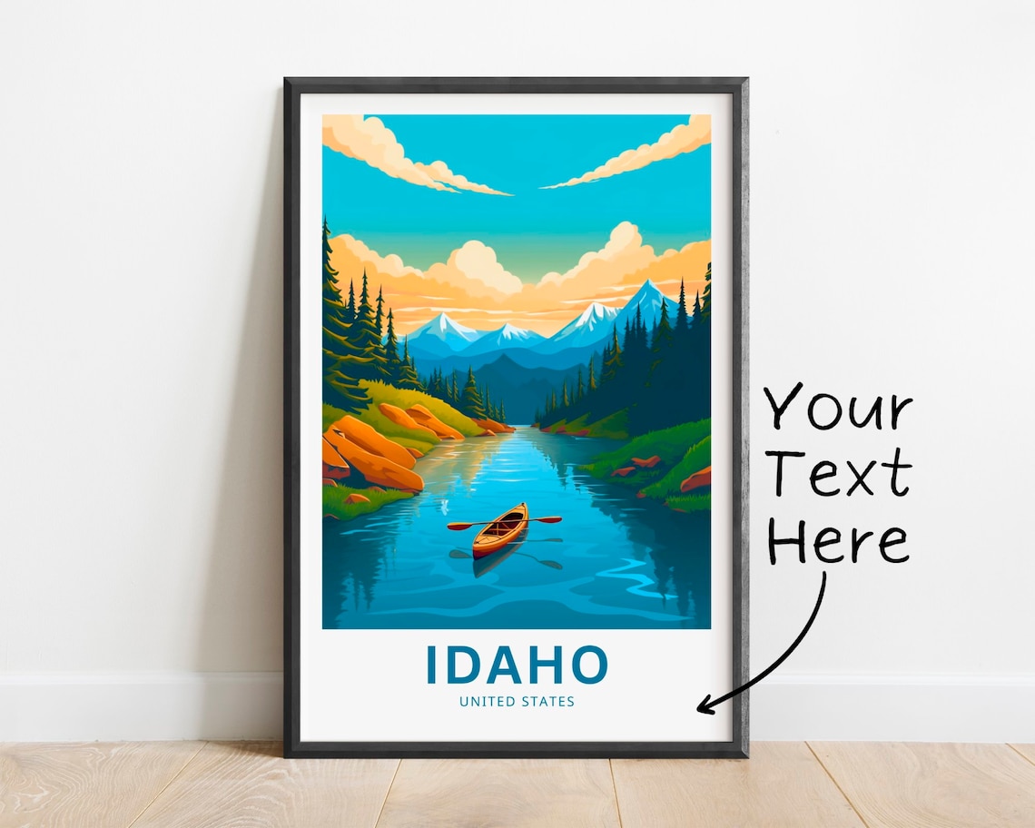 Idaho Personalized Travel Print Travel Poster