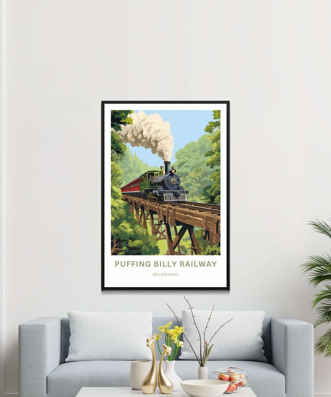 Puffing Billy Railway Melbourne Vintage Steam Train Travel Poster - Image 4