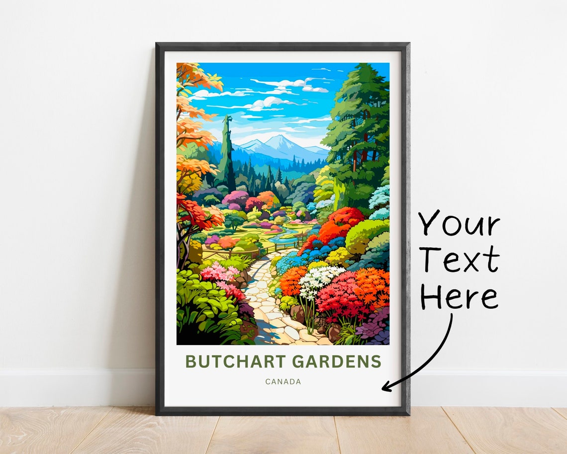 Personalized Butchart Gardens Canada Vibrant Floral Garden Poster