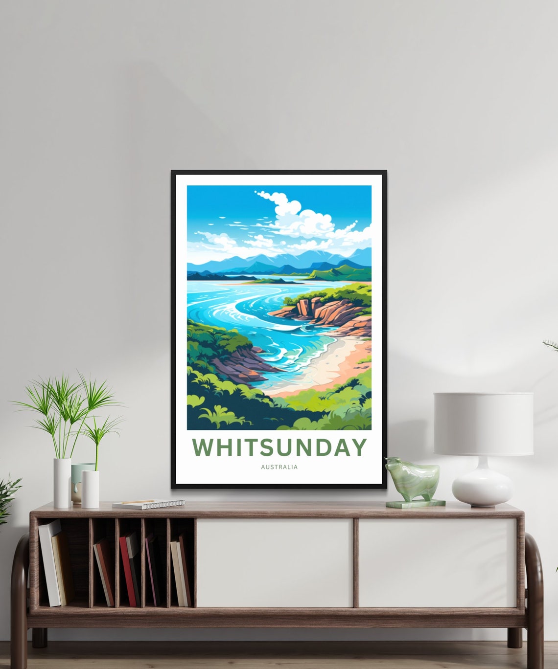 Personalized Whitsunday Australia Coastal Inlet Travel Poster - Image 2